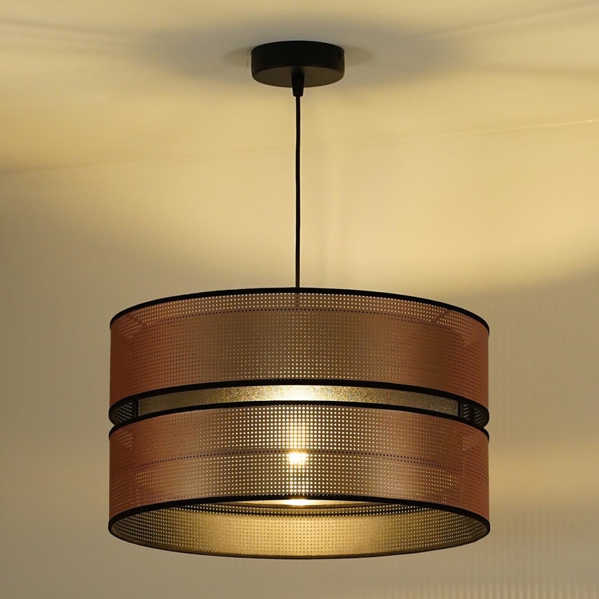 Duolla - Chandelier on a string COPPER SHINY 1xE27/15W/230V d. 40 cm copper/black