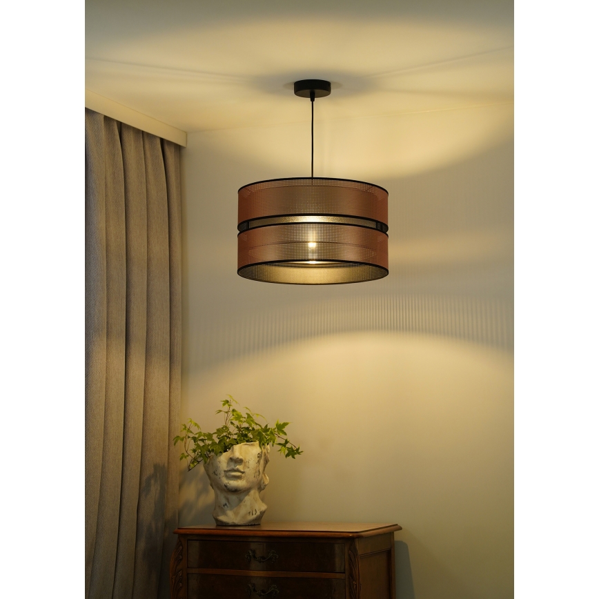 Duolla - Chandelier on a string COPPER SHINY 1xE27/15W/230V d. 40 cm copper/black
