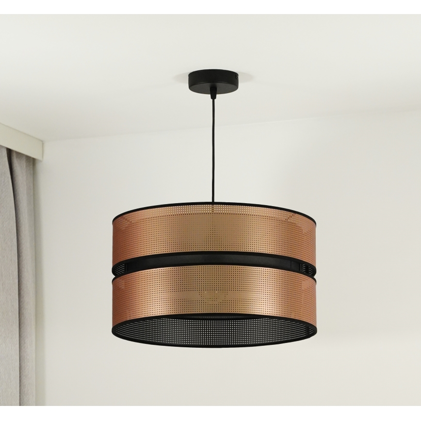 Duolla - Chandelier on a string COPPER SHINY 1xE27/15W/230V d. 40 cm copper/black