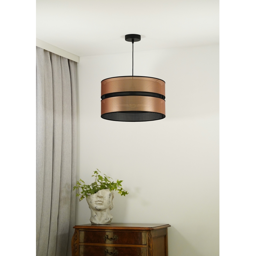 Duolla - Chandelier on a string COPPER SHINY 1xE27/15W/230V d. 40 cm copper/black