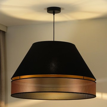 Duolla - Chandelier on a string COPPER SHINY 1xE27/15W/230V d. 60 cm black/copper