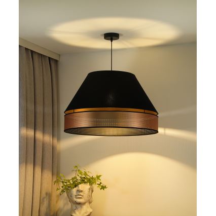 Duolla - Chandelier on a string COPPER SHINY 1xE27/15W/230V d. 60 cm black/copper