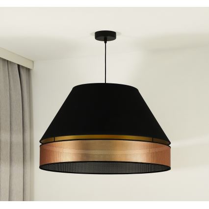 Duolla - Chandelier on a string COPPER SHINY 1xE27/15W/230V d. 60 cm black/copper