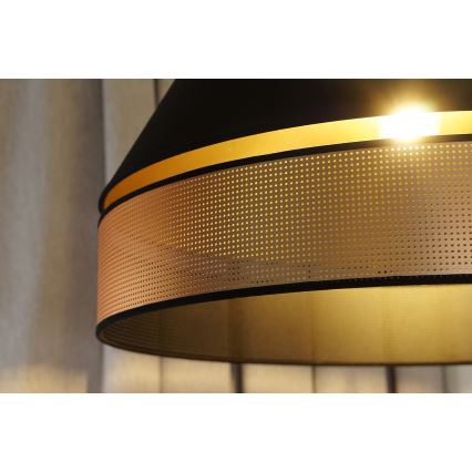 Duolla - Chandelier on a string COPPER SHINY 1xE27/15W/230V d. 60 cm black/copper