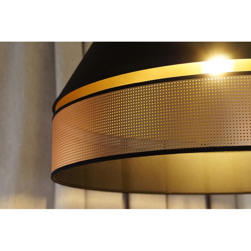 Duolla - Chandelier on a string COPPER SHINY 1xE27/15W/230V d. 60 cm black/copper
