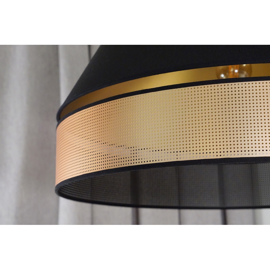 Duolla - Chandelier on a string COPPER SHINY 1xE27/15W/230V d. 60 cm black/copper