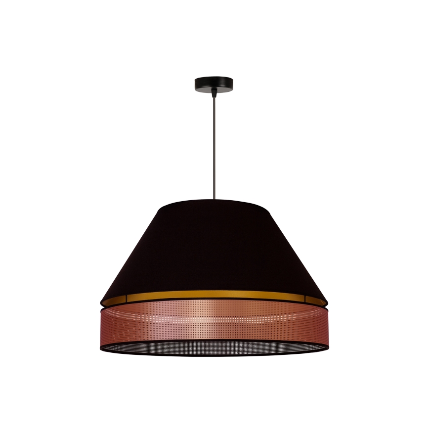 Duolla - Chandelier on a string COPPER SHINY 1xE27/15W/230V d. 60 cm black/copper
