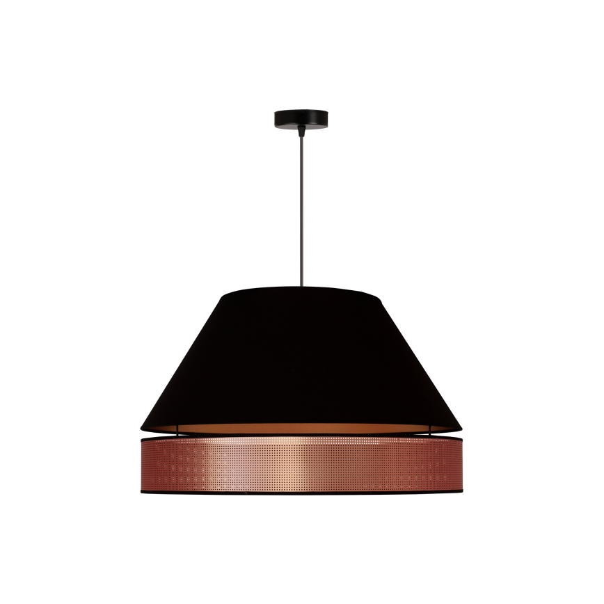 Duolla - Chandelier on a string COPPER SHINY 1xE27/15W/230V d. 60 cm black/copper