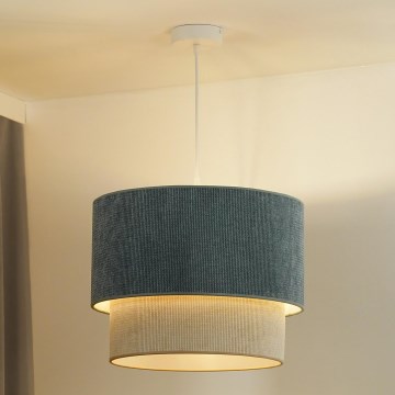 Duolla - Chandelier on a string CORDUROY 1xE27/15W/230V d. 40 cm blue/beige