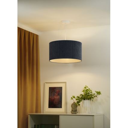 Duolla - Chandelier on a string CORDUROY 1xE27/15W/230V d. 40 cm dark blue