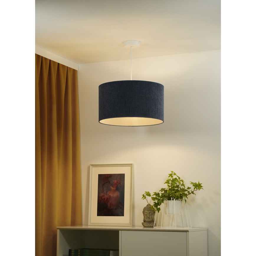 Duolla - Chandelier on a string CORDUROY 1xE27/15W/230V d. 40 cm dark blue