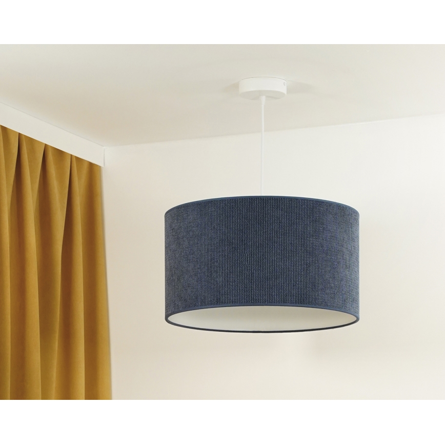 Duolla - Chandelier on a string CORDUROY 1xE27/15W/230V d. 40 cm dark blue