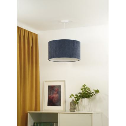 Duolla - Chandelier on a string CORDUROY 1xE27/15W/230V d. 40 cm dark blue