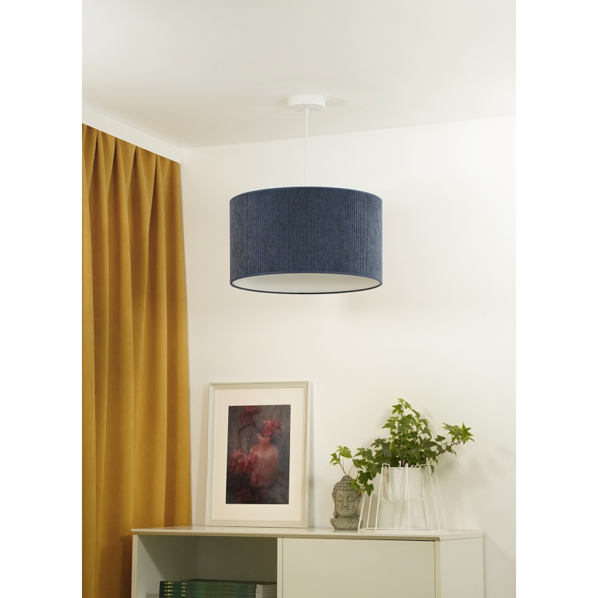 Duolla - Chandelier on a string CORDUROY 1xE27/15W/230V d. 40 cm dark blue