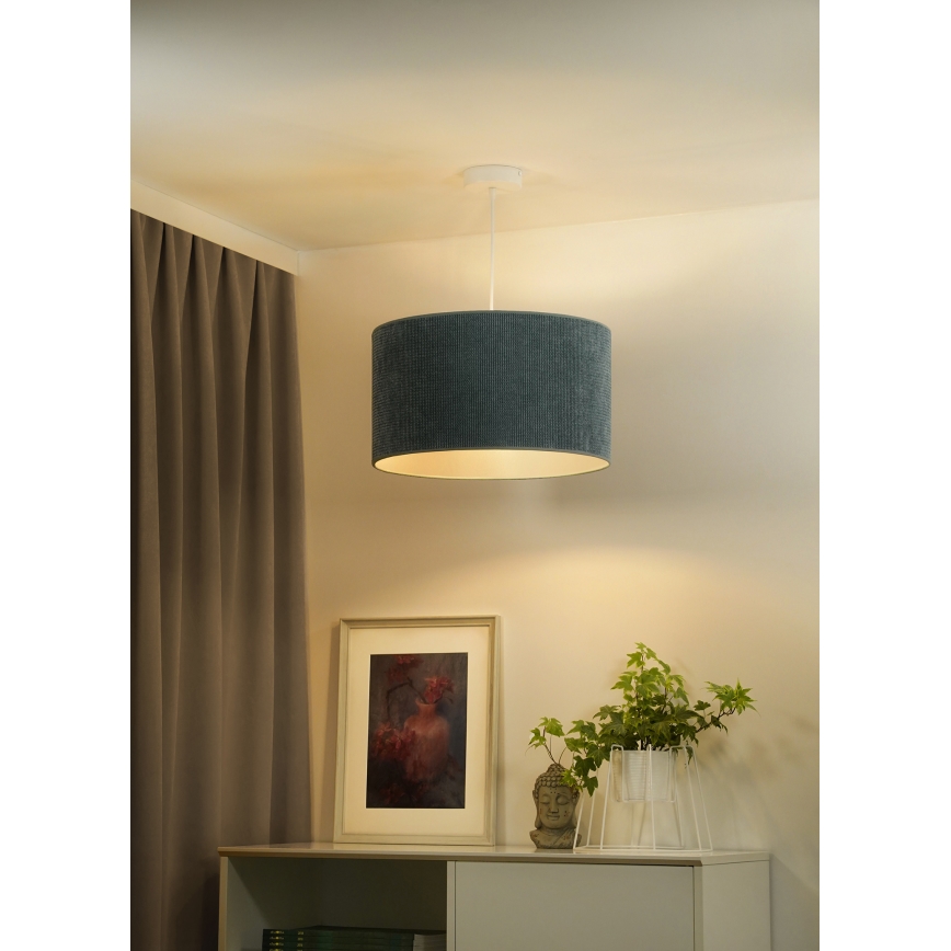 Duolla - Chandelier on a string CORDUROY 1xE27/15W/230V d. 40 cm light blue