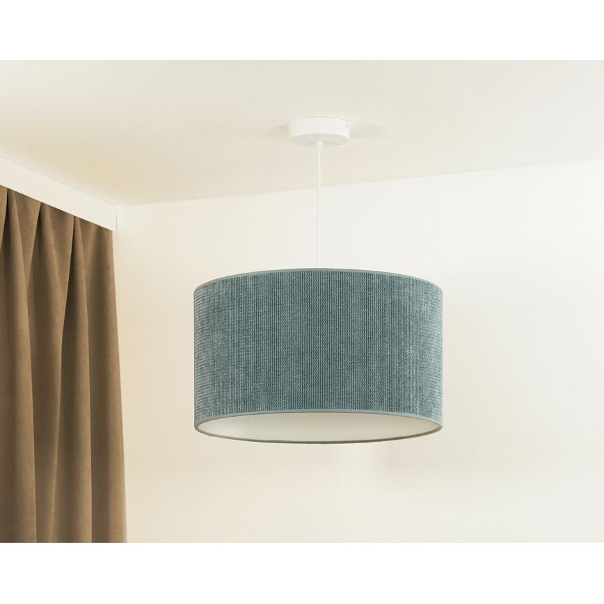 Duolla - Chandelier on a string CORDUROY 1xE27/15W/230V d. 40 cm light blue
