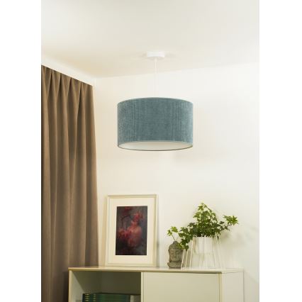 Duolla - Chandelier on a string CORDUROY 1xE27/15W/230V d. 40 cm light blue