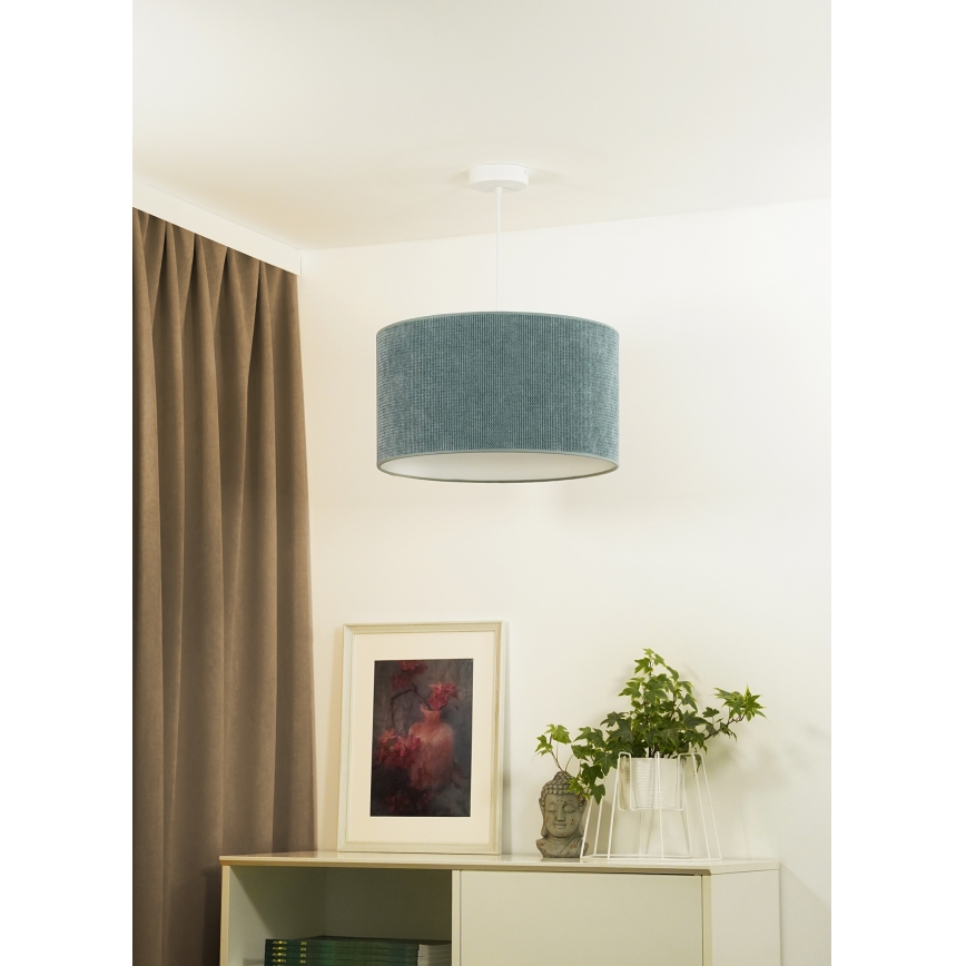 Duolla - Chandelier on a string CORDUROY 1xE27/15W/230V d. 40 cm light blue