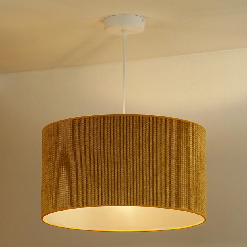 Duolla - Chandelier on a string CORDUROY 1xE27/15W/230V d. 40 cm yellow