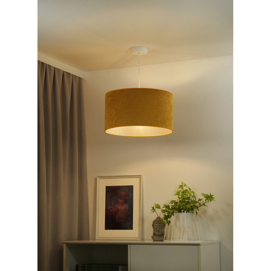 Duolla - Chandelier on a string CORDUROY 1xE27/15W/230V d. 40 cm yellow
