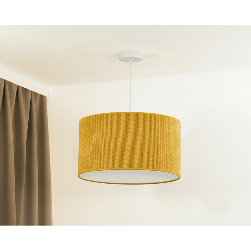 Duolla - Chandelier on a string CORDUROY 1xE27/15W/230V d. 40 cm yellow