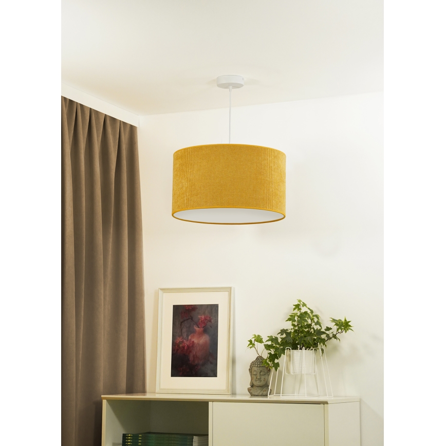 Duolla - Chandelier on a string CORDUROY 1xE27/15W/230V d. 40 cm yellow