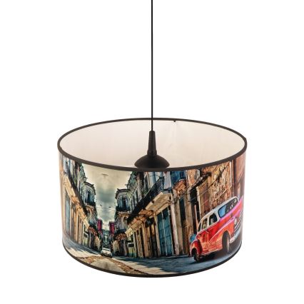 Duolla - Chandelier on a string CUBA RED 1xE27/15W/230V d. 35 cm