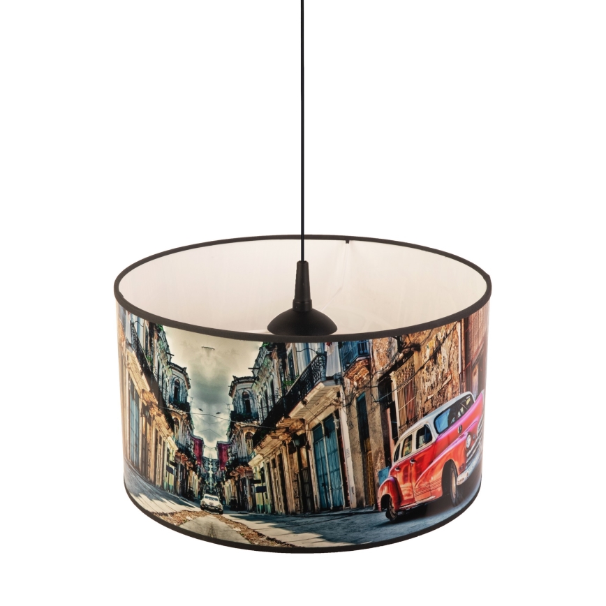 Duolla - Chandelier on a string CUBA RED 1xE27/15W/230V d. 35 cm