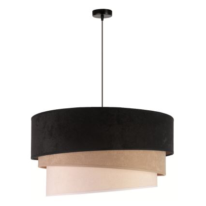 Duolla - Chandelier on a string DEVON 1xE27/40W/230V d. 45 cm black/beige