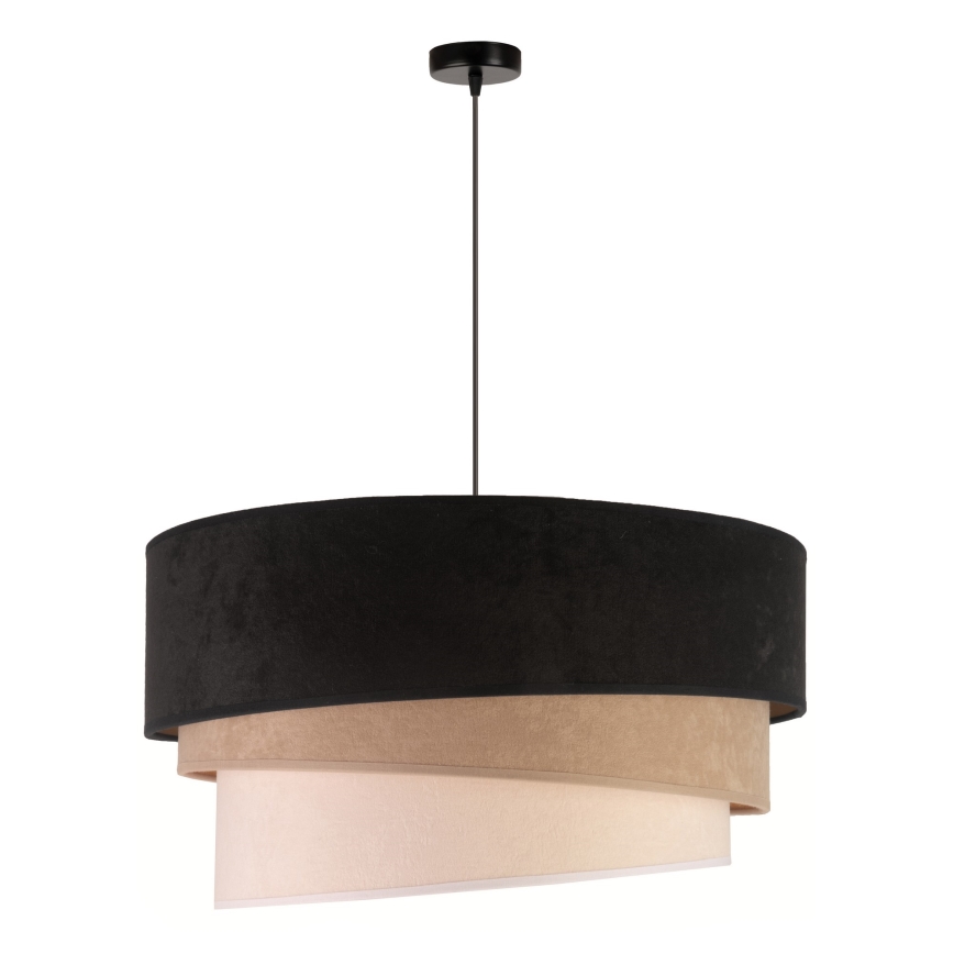 Duolla - Chandelier on a string DEVON 1xE27/40W/230V d. 45 cm black/beige