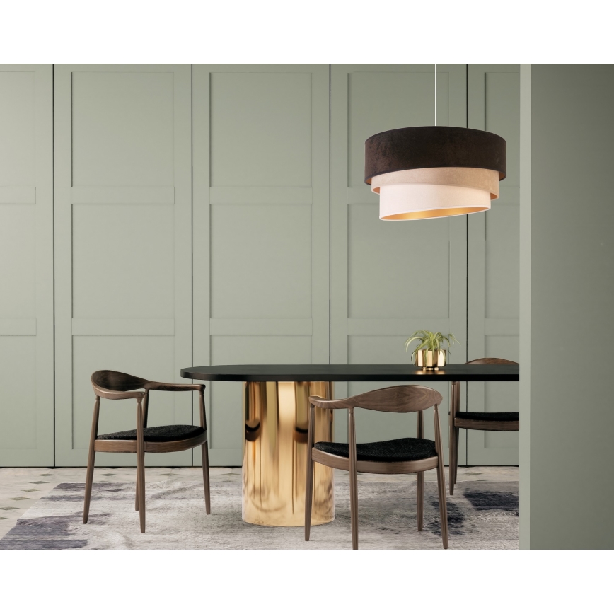 Duolla - Chandelier on a string DEVON 1xE27/40W/230V d. 45 cm black/beige