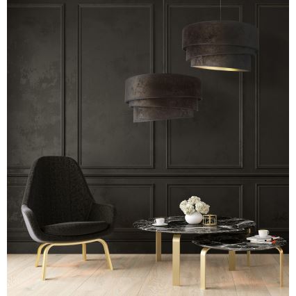 Duolla - Chandelier on a string DEVON 1xE27/40W/230V d. 45 cm black/gold