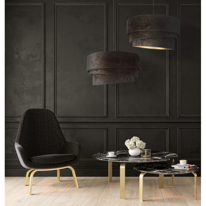 Duolla - Chandelier on a string DEVON 1xE27/40W/230V d. 45 cm black/gold