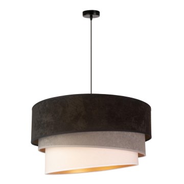 Duolla - Chandelier on a string DEVON 1xE27/40W/230V d. 45 cm black/grey/beige