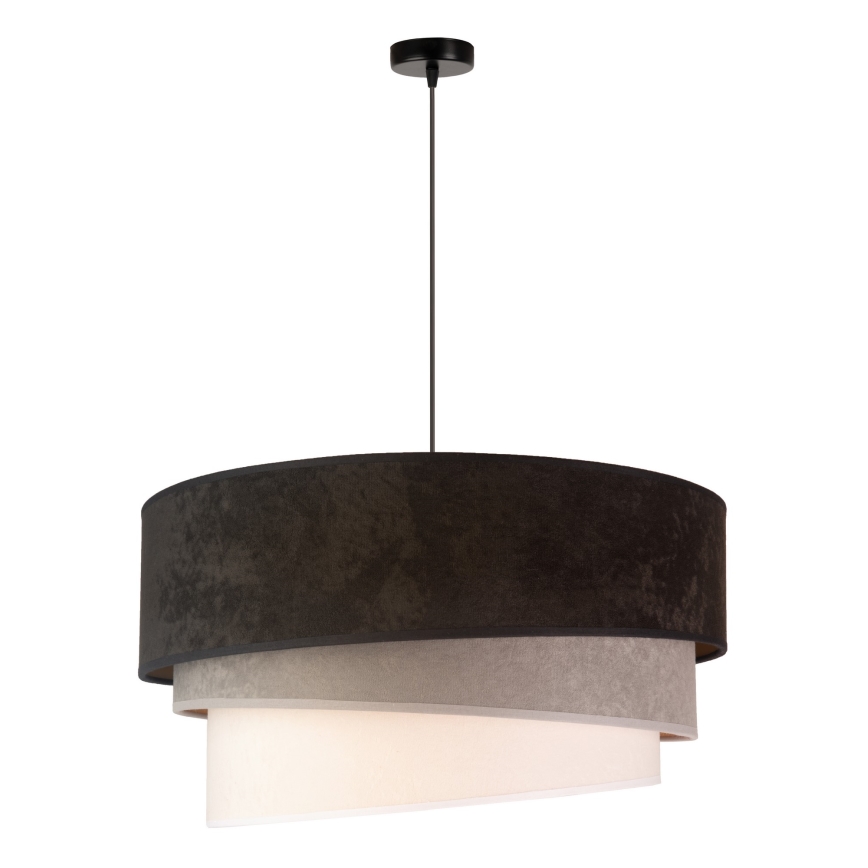 Duolla - Chandelier on a string DEVON 1xE27/40W/230V d. 45 cm black/grey/beige