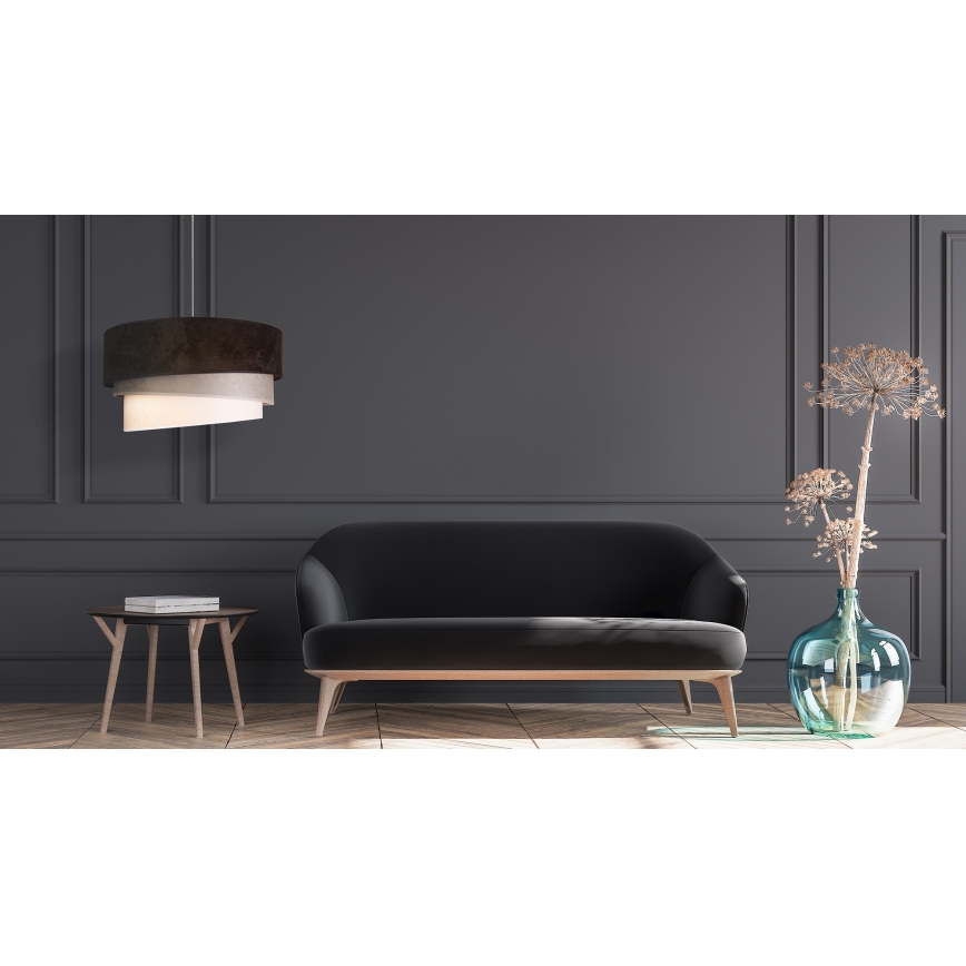 Duolla - Chandelier on a string DEVON 1xE27/40W/230V d. 45 cm black/grey/beige