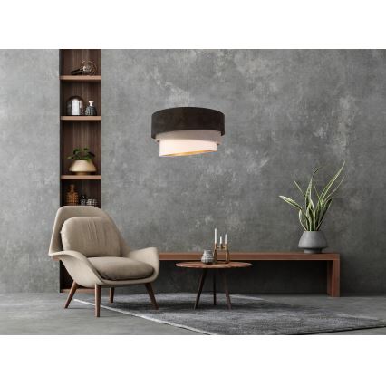 Duolla - Chandelier on a string DEVON 1xE27/40W/230V d. 45 cm black/grey/beige