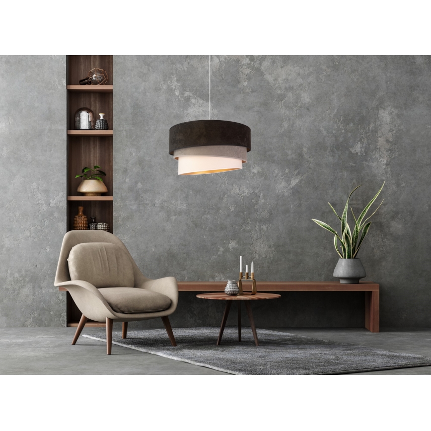 Duolla - Chandelier on a string DEVON 1xE27/40W/230V d. 45 cm black/grey/beige