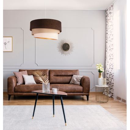 Duolla - Chandelier on a string DEVON 1xE27/40W/230V d. 45 cm brown/beige