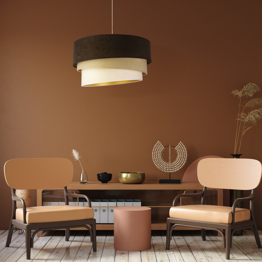 Duolla - Chandelier on a string DEVON 1xE27/40W/230V d. 45 cm brown/beige