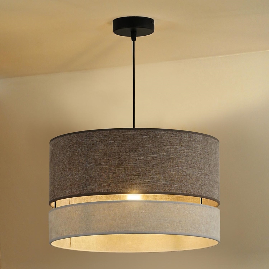 Duolla - Chandelier on a string DOUBLE 1xE27/15W/230V d. 40 cm brown/grey