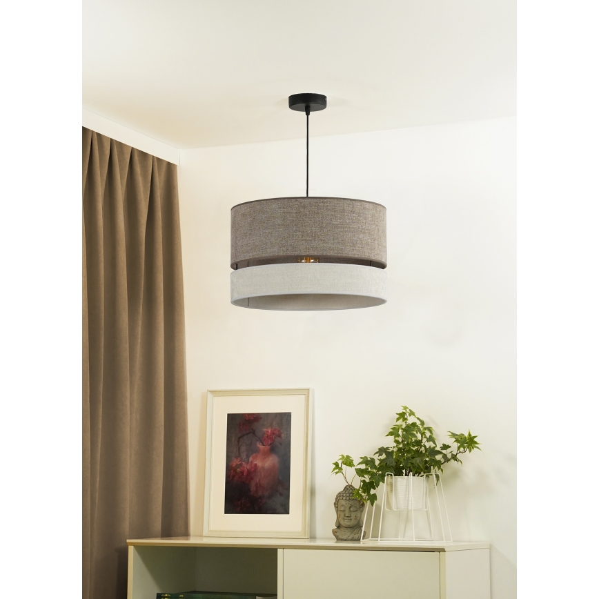 Duolla - Chandelier on a string DOUBLE 1xE27/15W/230V d. 40 cm brown/grey