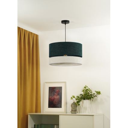 Duolla - Chandelier on a string DOUBLE 1xE27/15W/230V d. 40 cm green/grey