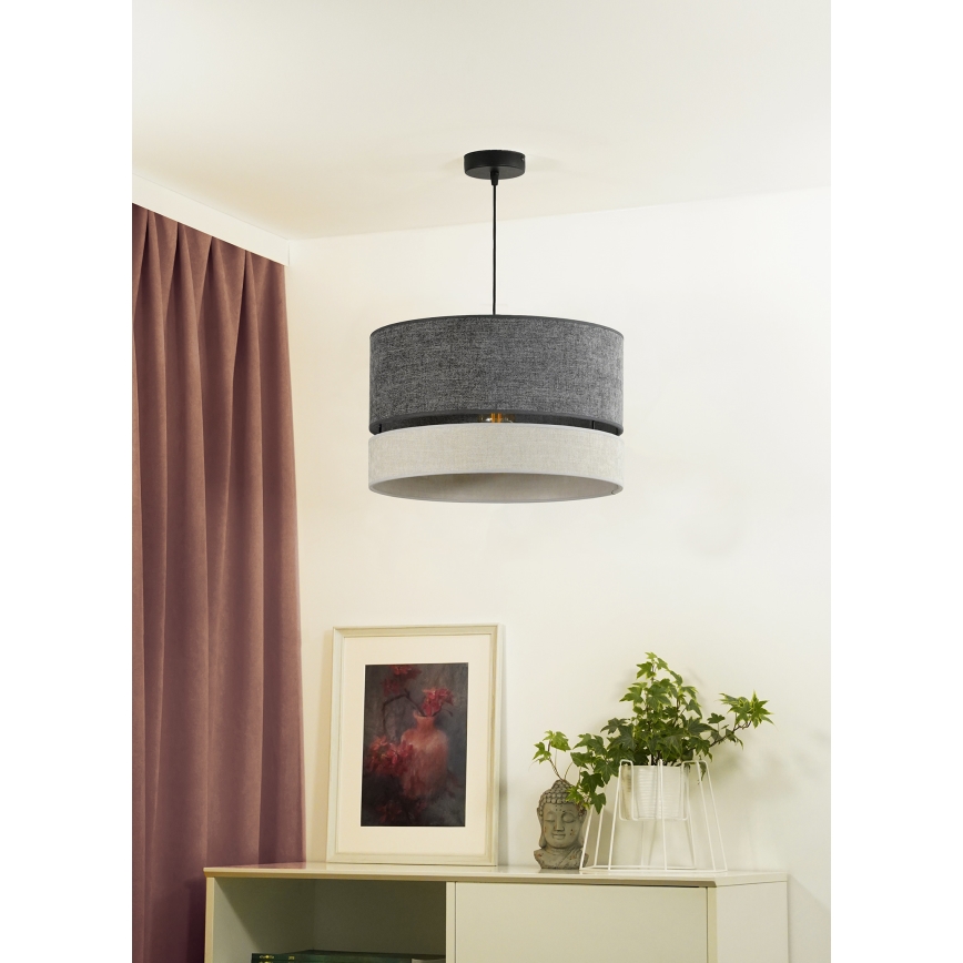 Duolla - Chandelier on a string DOUBLE 1xE27/15W/230V d. 40 cm grey