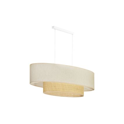Duolla - Chandelier on a string DOUBLE OVAL NATURE 2xE27/15W/230V creamy/beige