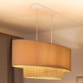Duolla - Chandelier on a string DOUBLE OVAL RATTAN 2xE27/15W/230V creamy/rattan