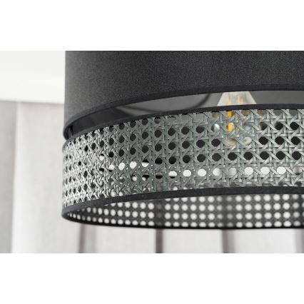 Duolla - Chandelier on a string DOUBLE RATTAN 1xE27/15W/230V d. 40 cm black