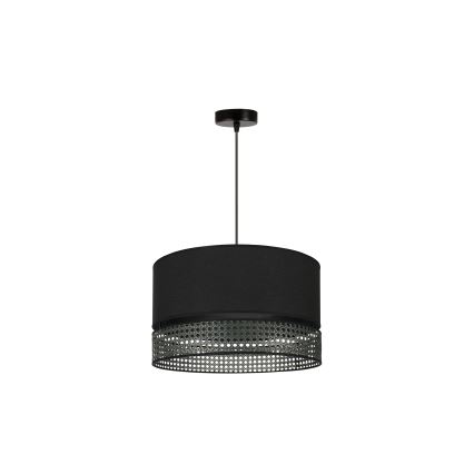 Duolla - Chandelier on a string DOUBLE RATTAN 1xE27/15W/230V d. 40 cm black