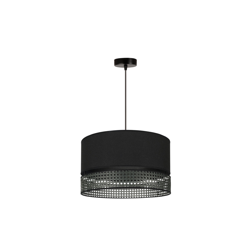 Duolla - Chandelier on a string DOUBLE RATTAN 1xE27/15W/230V d. 40 cm black