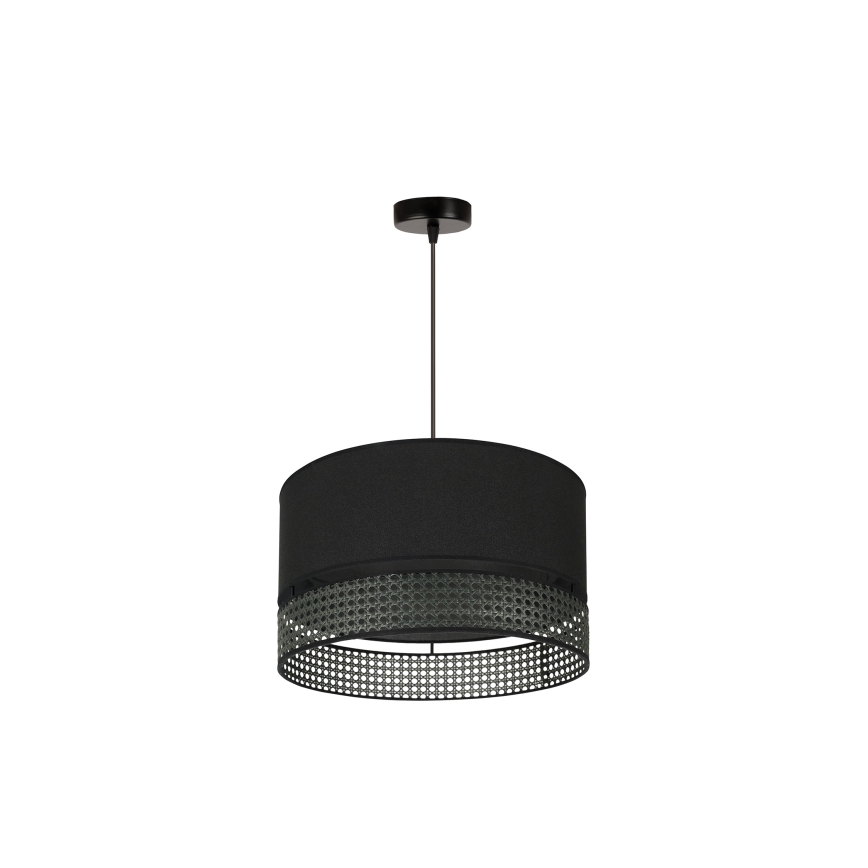 Duolla - Chandelier on a string DOUBLE RATTAN 1xE27/15W/230V d. 40 cm black